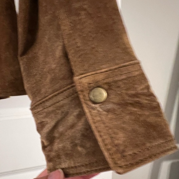 Coldwater Creek 100% Leather Brown Jacket Size Medium Petite - Picture 5 of 5